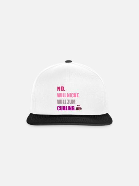 WINTERSPORT CURLING Eisstockschießen - Snapback Cap - Weiß/Schwarz