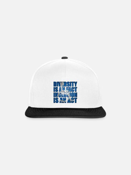 Vielfalt ist Fakt, Inklusion Handeln - Snapback Cap - Weiß/Schwarz