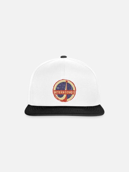 Interkosmos DDR Retro Circle Emblem - Snapback Cap - Weiß/Schwarz