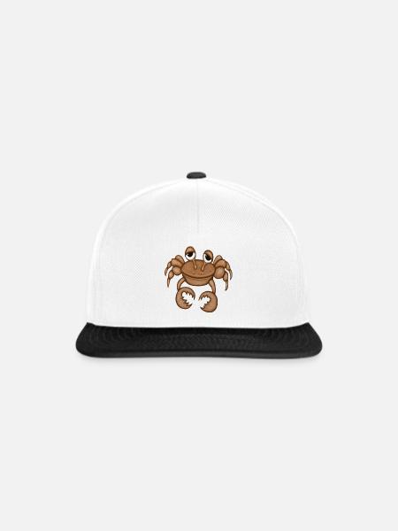 Lustiger Krebs - Snapback Cap - Weiß/Schwarz