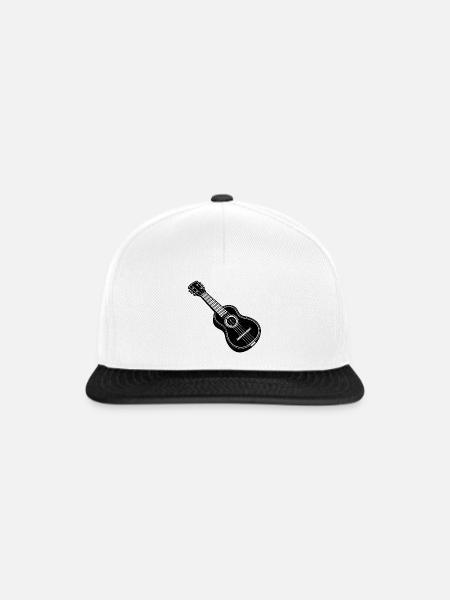 Ukulele - Snapback Cap - Weiß/Schwarz
