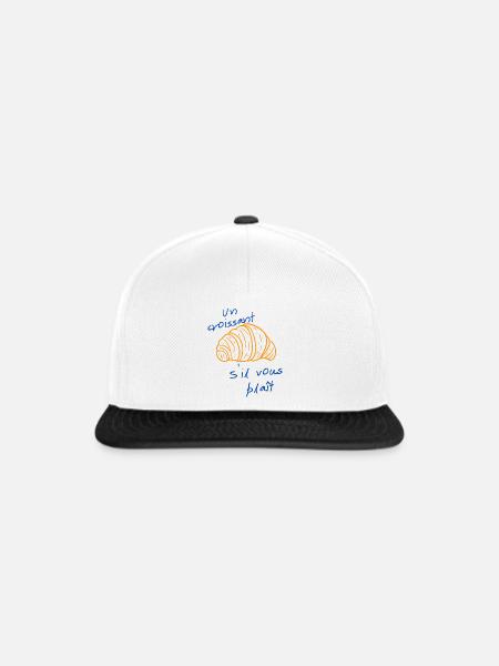 Ein Croissant bitte - Snapback Cap - Weiß/Schwarz