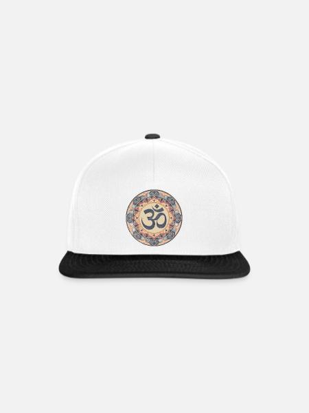 Om Mandala Zen Muster - Snapback Cap - Weiß/Schwarz