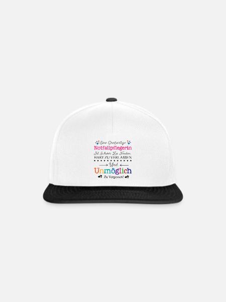 Notfallpflegerin Beruf Geschenk Abschied Pflegerin - Snapback Cap - Weiß/Schwarz