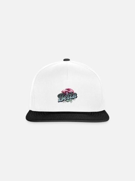 Betta Fisch - Kampffisch - Snapback Cap - Weiß/Schwarz