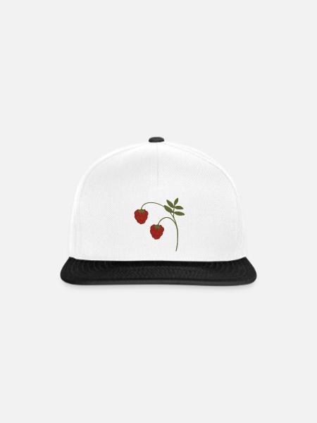 Himbeeren - Snapback Cap - Weiß/Schwarz
