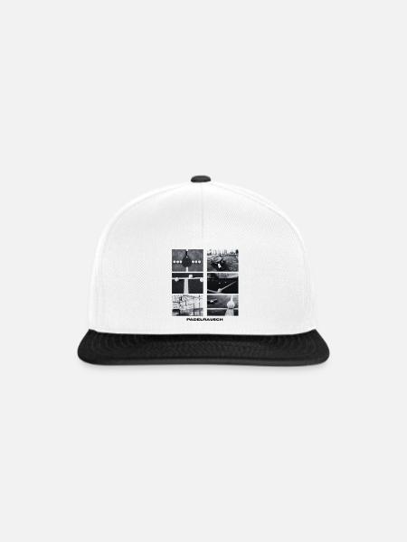 Padelrausch Collage BW - Snapback Cap - Weiß/Schwarz