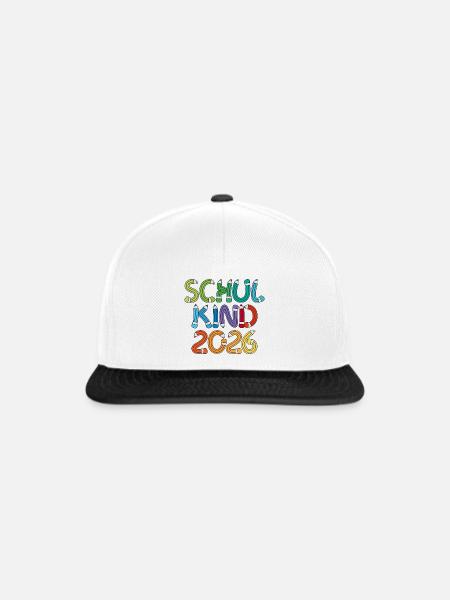 Schulkind 2026 Schule Einschulung Schulanfang - Snapback Cap - Weiß/Schwarz