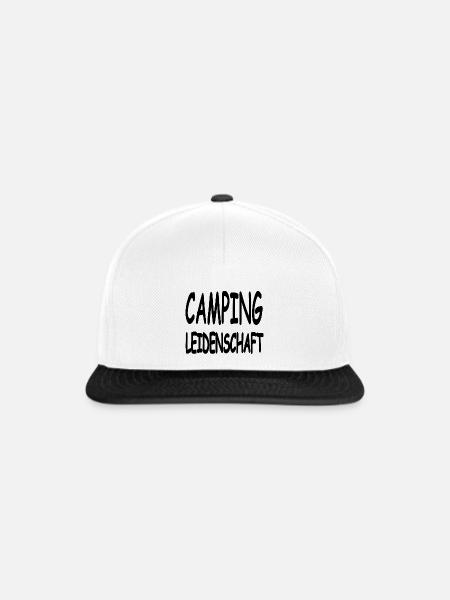 Camping - Snapback Cap - Weiß/Schwarz