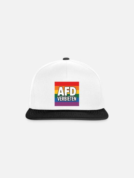 AFD Verbieten - Antifa Tee - Snapback Cap - Weiß/Schwarz