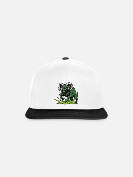 Ram Green Toxic Charge Maskottchen Ram - Snapback Cap - Weiß/Schwarz