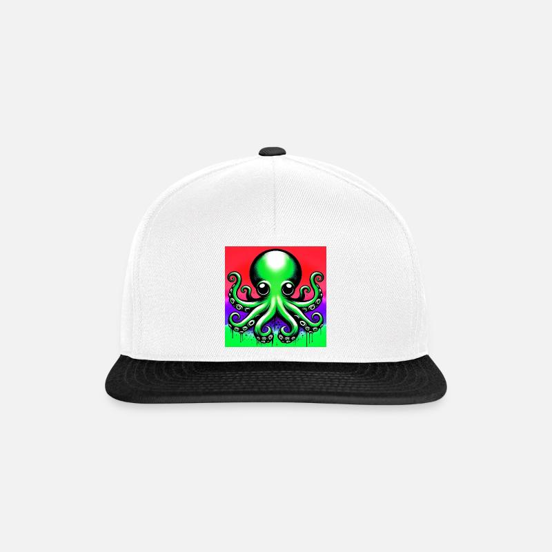 Octopus - Snapback Cap - white/black