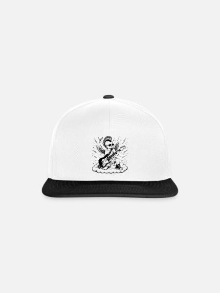 Punk Cherub mit E-Gitarre - Snapback Cap - Weiß/Schwarz
