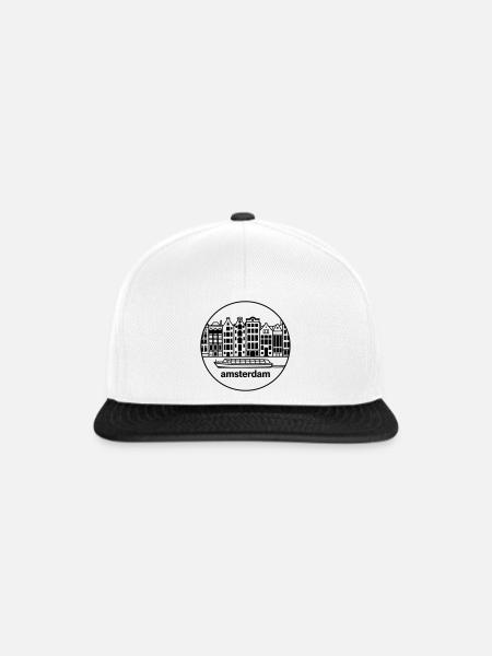 Amsterdam - Snapback Cap - Weiß/Schwarz