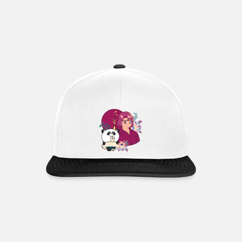 Kawaii Panda & Prothèse d’été - Casquette snapback - blanc/noir