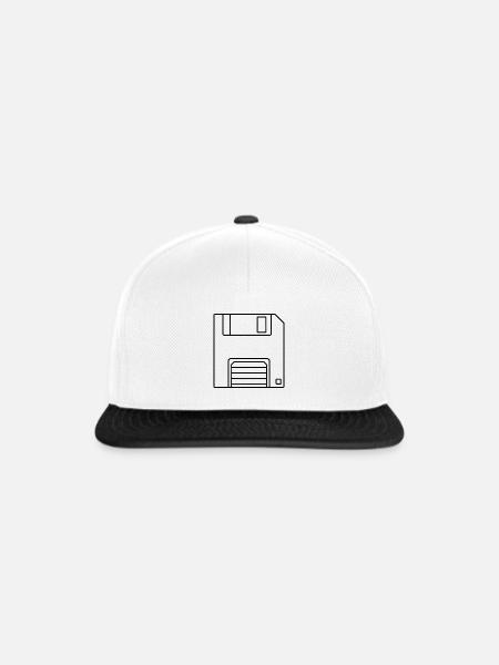 Diskette - Snapback Cap - Weiß/Schwarz