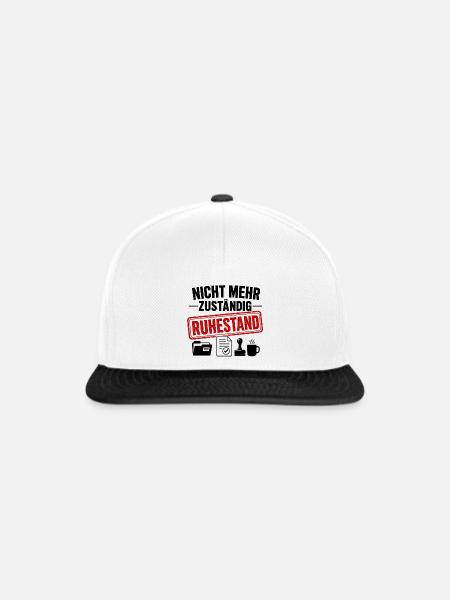 Nicht mehr zuständig – Ruhestand - Snapback Cap - Weiß/Schwarz