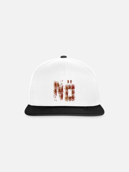 Nein Nö Flecken - Snapback Cap - Weiß/Schwarz