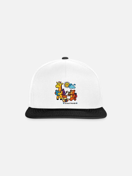 Tierische Freunde zum Schulanfang - Snapback Cap - Weiß/Schwarz