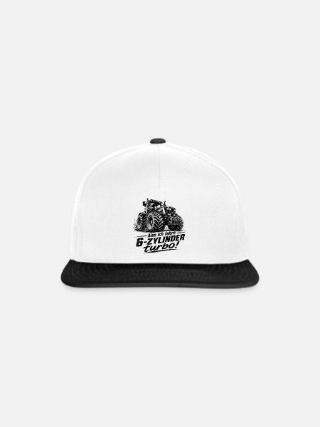 TurboTraktor Kraftspruch - Snapback Cap - Weiß/Schwarz