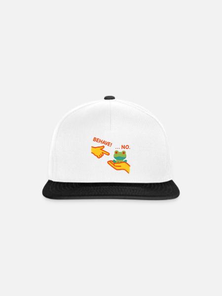 Trotziger Frosch - Snapback Cap - Weiß/Schwarz