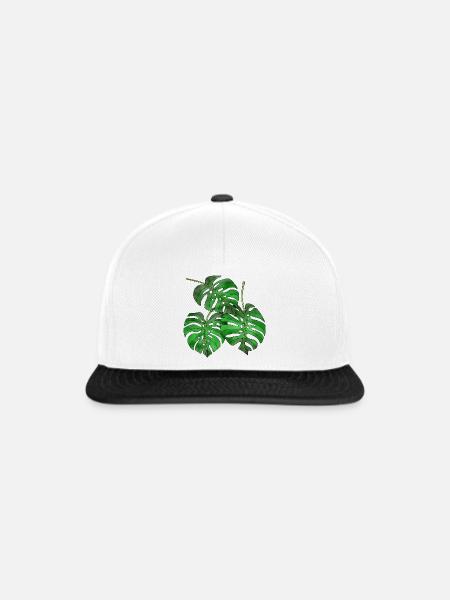 Blätter - Snapback Cap - Weiß/Schwarz