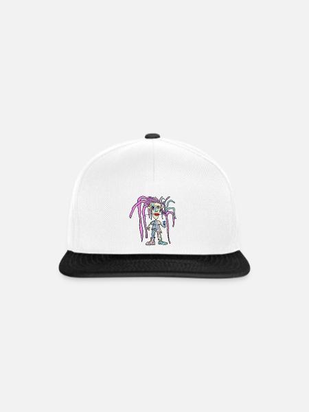 Pastell-Tentakelheld Patchwork - Snapback Cap - Weiß/Schwarz