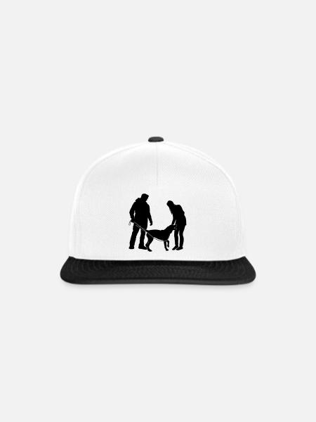 Hundebesitzer - Snapback Cap - Weiß/Schwarz