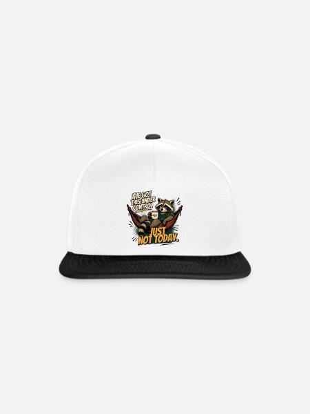 Waschbär entspannt: Just Not Today - Snapback Cap - Weiß/Schwarz