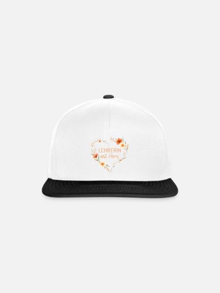 Lehrerin mit Herz! - Snapback Cap - Weiß/Schwarz