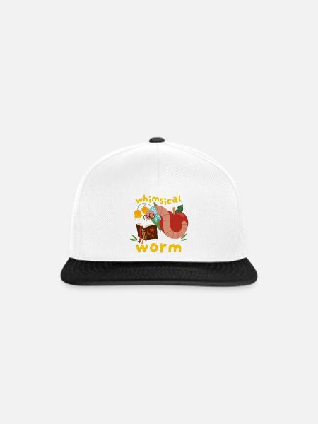Whimsical Worm - Snapback Cap - Weiß/Schwarz