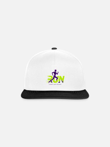 Neon Run – Gesundheit & Fitness - Snapback Cap - Weiß/Schwarz