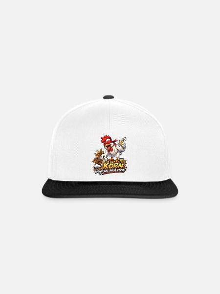 Kornhuhn  - Snapback Cap - Weiß/Schwarz
