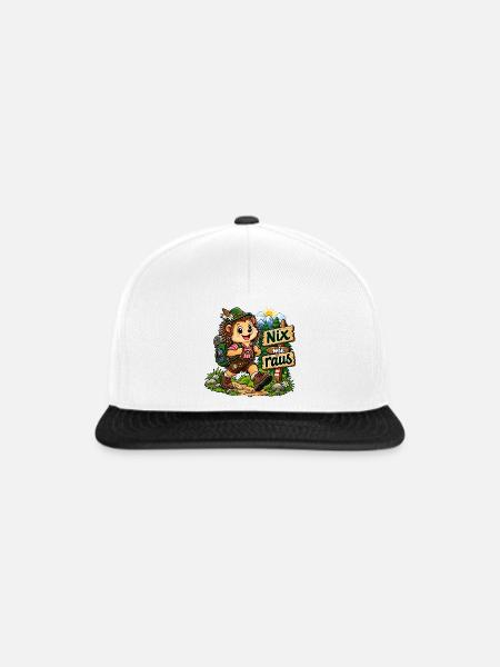 Igel wandert - Snapback Cap - Weiß/Schwarz