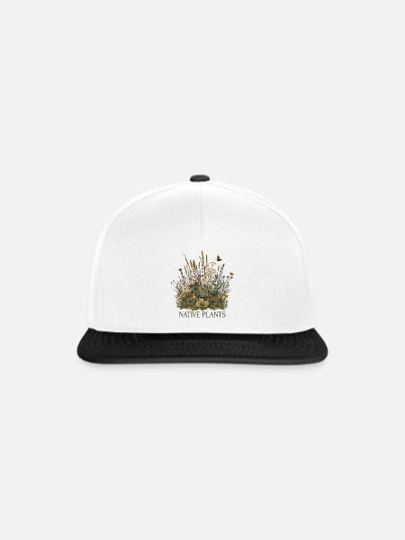 Native Plants – Wildpflanzen Motiv - Snapback Cap - Weiß/Schwarz