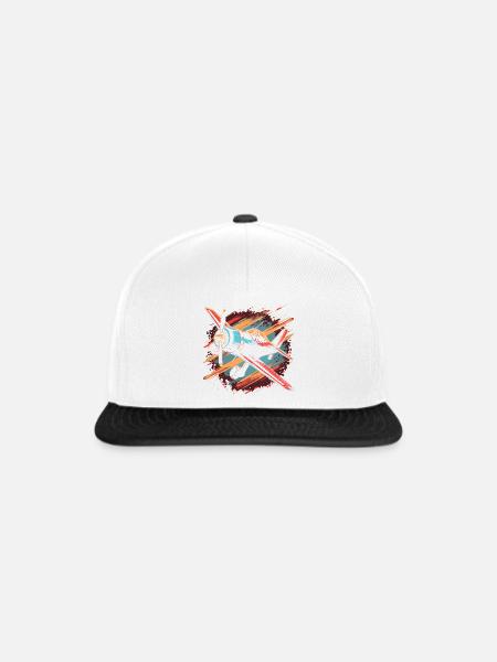 Propellerflugzeug - Snapback Cap - Weiß/Schwarz