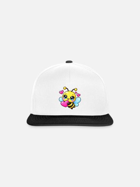 Bienenherz-Zärtlichkeit - Snapback Cap - Weiß/Schwarz
