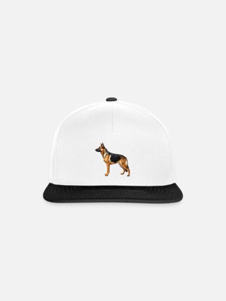 Deutscher Schäferhund - Snapback Cap - Weiß/Schwarz
