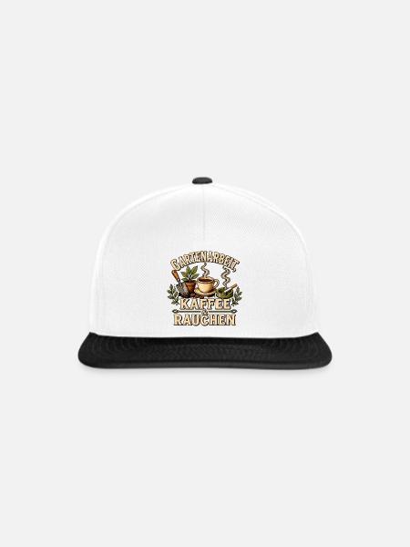 Gartenarbeit Kaffee Rauchen - Snapback Cap - Weiß/Schwarz