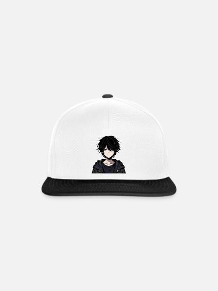 Schwarzer Schattenjunge Hoodie - Snapback Cap - Weiß/Schwarz