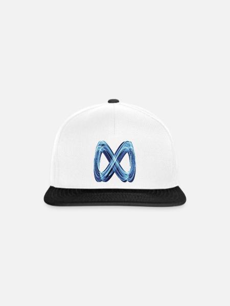 Lichtschleifen der Unendlichkeit Ozean - Snapback Cap - Weiß/Schwarz