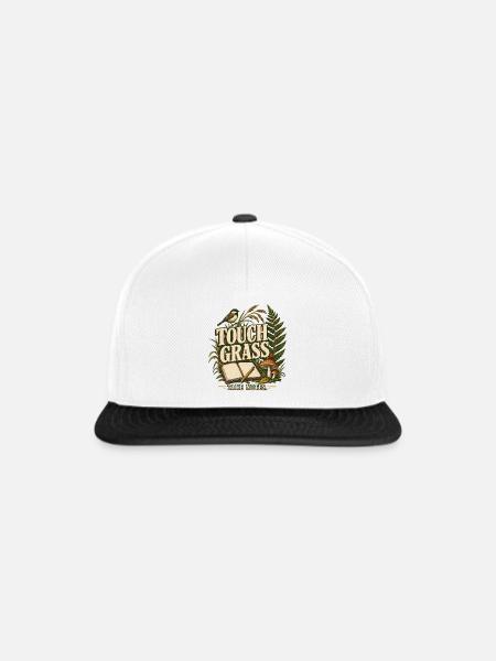 Nature Journaling - Touch Grass Take Notes - Snapback Cap - Weiß/Schwarz
