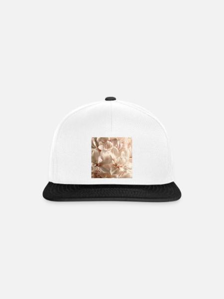 Pastellblütenblätter rosa cremefarben - Snapback Cap - Weiß/Schwarz