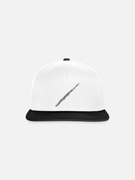 Steampunk Flöte Metallkunst - Snapback Cap - Weiß/Schwarz
