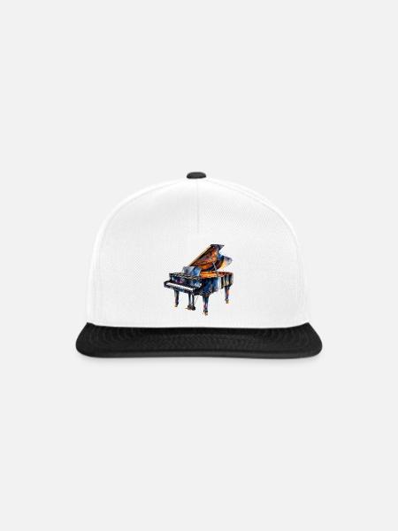 Wasserfarben Piano Impression - Snapback Cap - Weiß/Schwarz