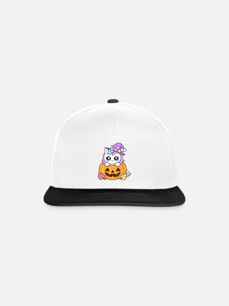 Kürbis-Einhorn - Snapback Cap - Weiß/Schwarz