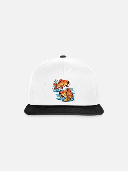 Karpfen Angeln - Snapback Cap - Weiß/Schwarz