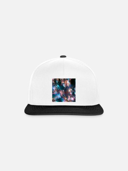 Irisierende metallische Blasen - Snapback Cap - Weiß/Schwarz