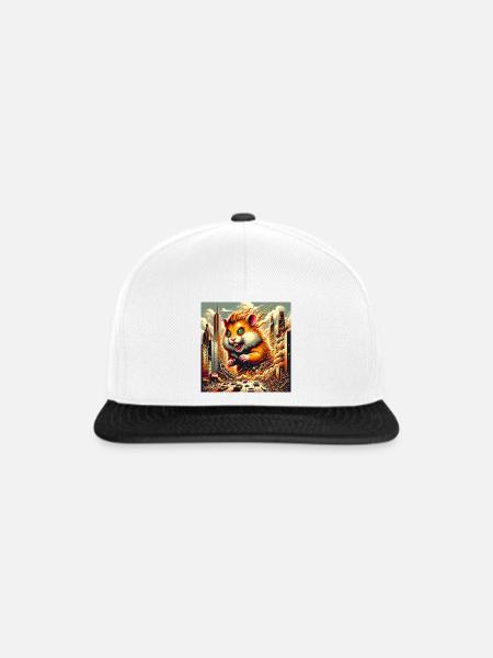 Horror Meerschwein - Snapback Cap - Weiß/Schwarz
