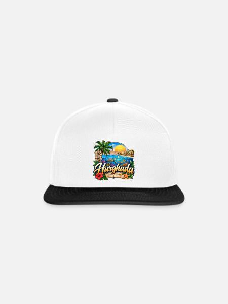 Hurghada – Red Sea, Sun & Dive - Snapback Cap - Weiß/Schwarz
